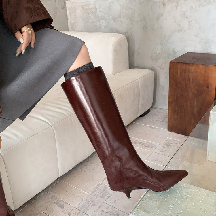 Karin Luna In Stock In Stock    Stunning Elegant Style Kitten Heel Straight Long Boots