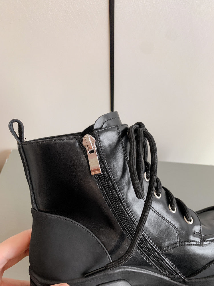 Karin Luna Casual Thick Sole Lace-up Short Boots