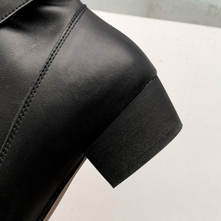 Karin Luna In Stock In Stock Hot-Selling Basic Old Money Style Retro Belt Buckle Short Boots