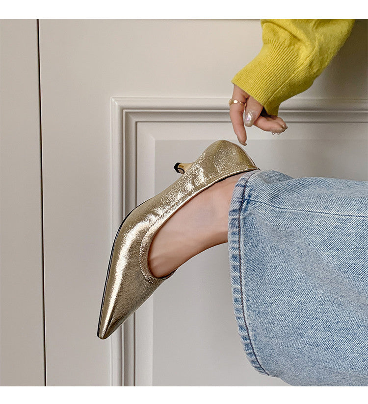 Karin Luna In Stock Spot Goods    Vintage Classic Style Shallow Mouth Single Shoes