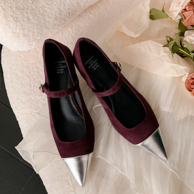 Karin Luna In Stock  Spot Goods In Stock  Classic Color Block Pointed Toe Hot-Selling Elegant Stiletto Pumps