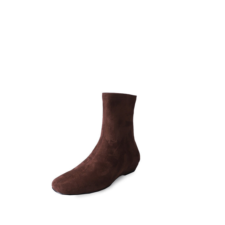 Karin Luna In Stock Spot Goods Round Toe Basic Stretch Slim Short Boots