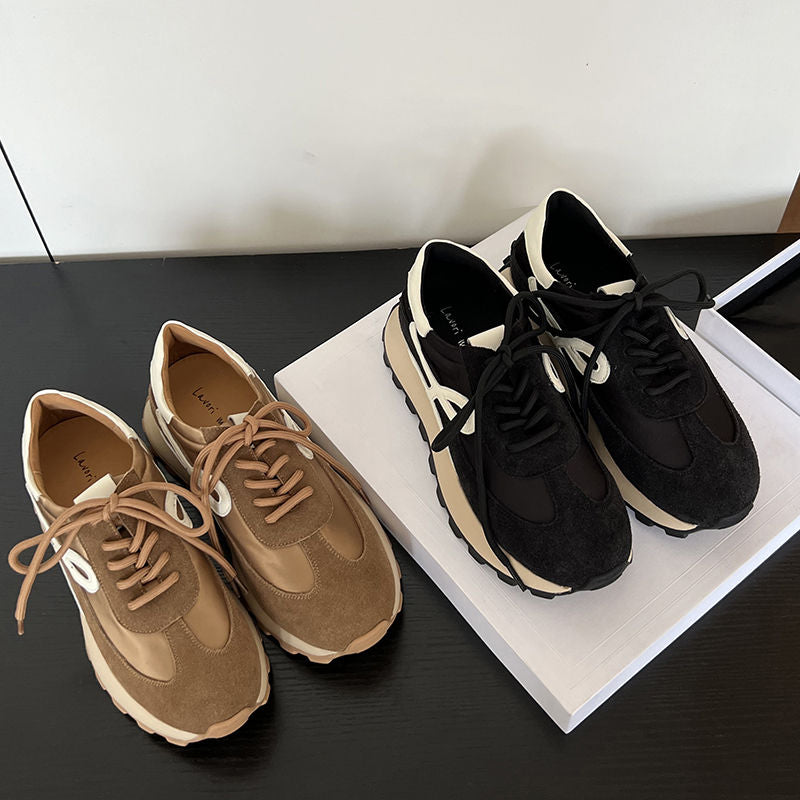 Karin Luna Casual Shoes Series~  In Stock Hot-Selling Versatile Lace-Up Thick-Soled Deep Mouth Single Shoes