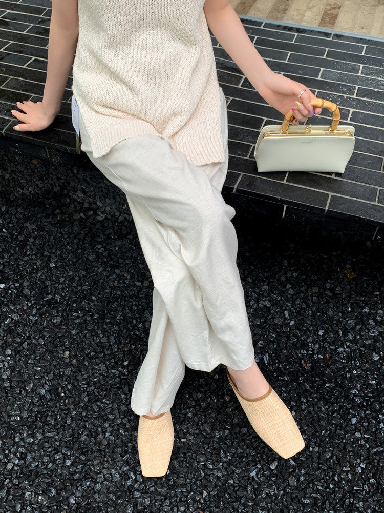 Karin Luna In Stock Spot Goods Baotou Vacation Style Height-Increasing Slippers