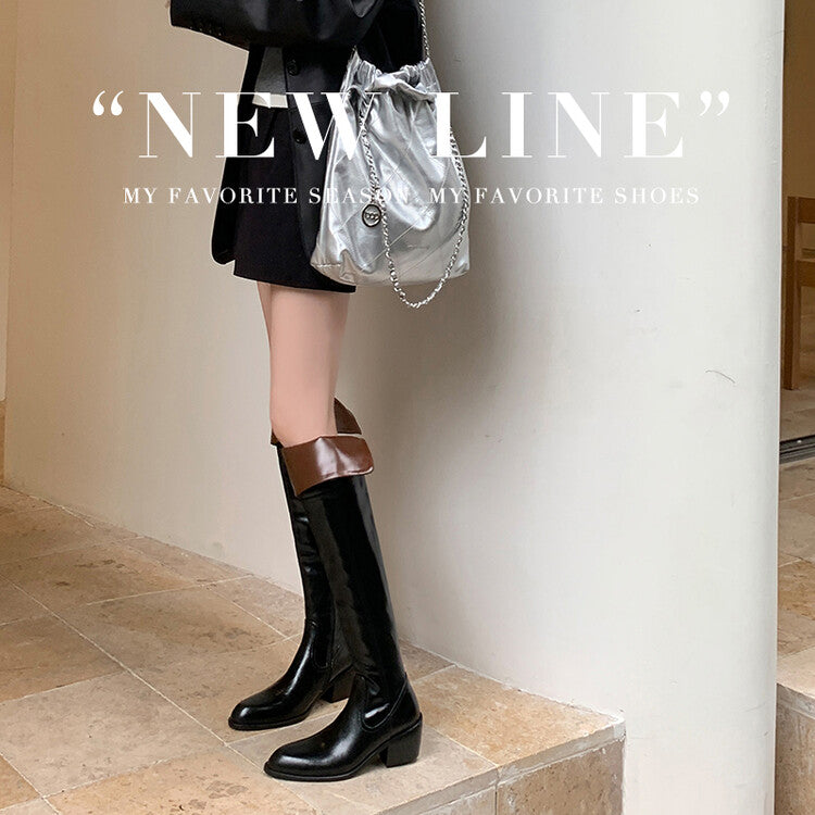 Karin Luna exploded  Three versions exploded Single Fleece Lining Fur Collar Version  Thick Fur Collar Foldable Hot-Selling Full Cowhide Pointed Toe Chunky Heel Classic Style