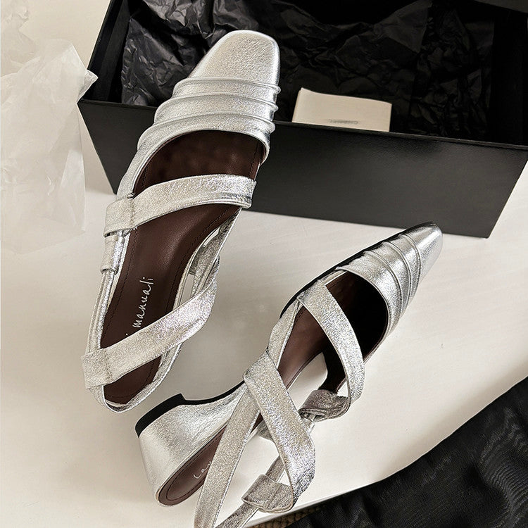 Karin Luna In Stock In Stock Minimalist Soft Upper Small Square Toe Chunky Heel Sandals