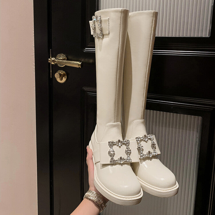 Karin Luna has prepared stock  Custom Large Square Buckle Bowknot Fastener Elegant Long Boots