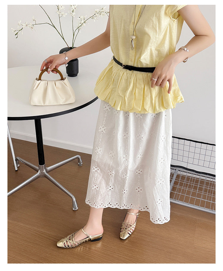 Karin Luna In Stock Spot Goods   French Retro Hollow Small Square Toe One-Strap Slippers