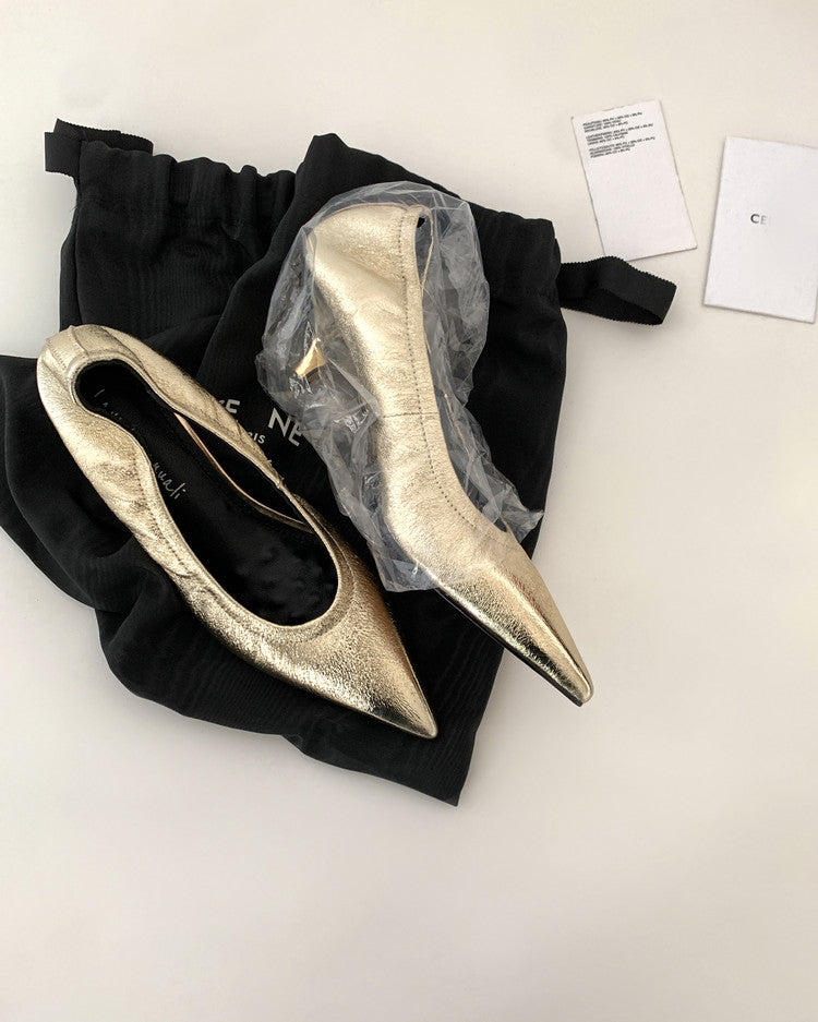 Karin Luna In Stock Spot Goods    Vintage Classic Style Shallow Mouth Single Shoes