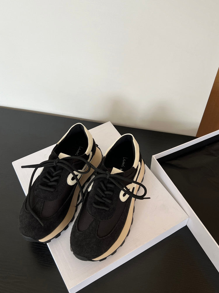 Karin Luna Casual Shoes Series~  In Stock Hot-Selling Versatile Lace-Up Thick-Soled Deep Mouth Single Shoes