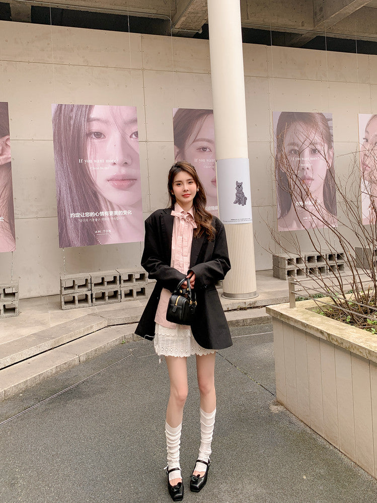 Karin Luna In Stock Spot Goods  Vintage Three-Dimensional Camellia Square-Toed Mary Jane Shoes