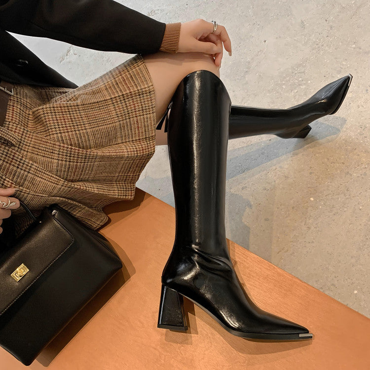 Karin Luna In Stock In-stock Pointed Toe Elegant High Heels v Slimming Effect Long Boots