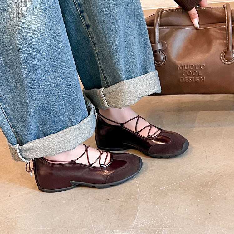 Karin Luna Basic Versatile British Style Casual Lace-up Flats