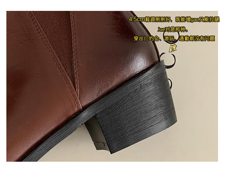 Karin Luna In Stock In stock   Classic first-layer cowhide Chelsea elastic ankle boots