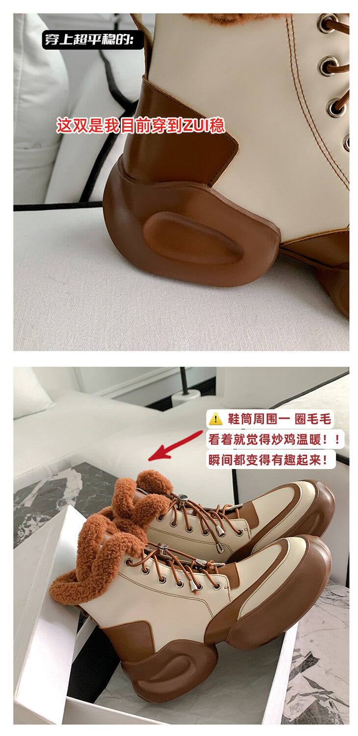 Karin Luna In Stock  Spot Goods  Hot-selling Sports Thick Sole Thickened Fur Snow Boots Full cowhide