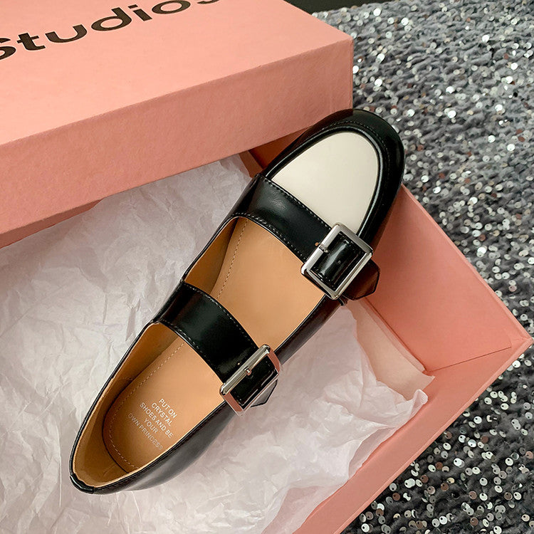 Karin Luna In Stock Spot Goods One-Strap Height-Increasing Belt Buckle Single Shoes