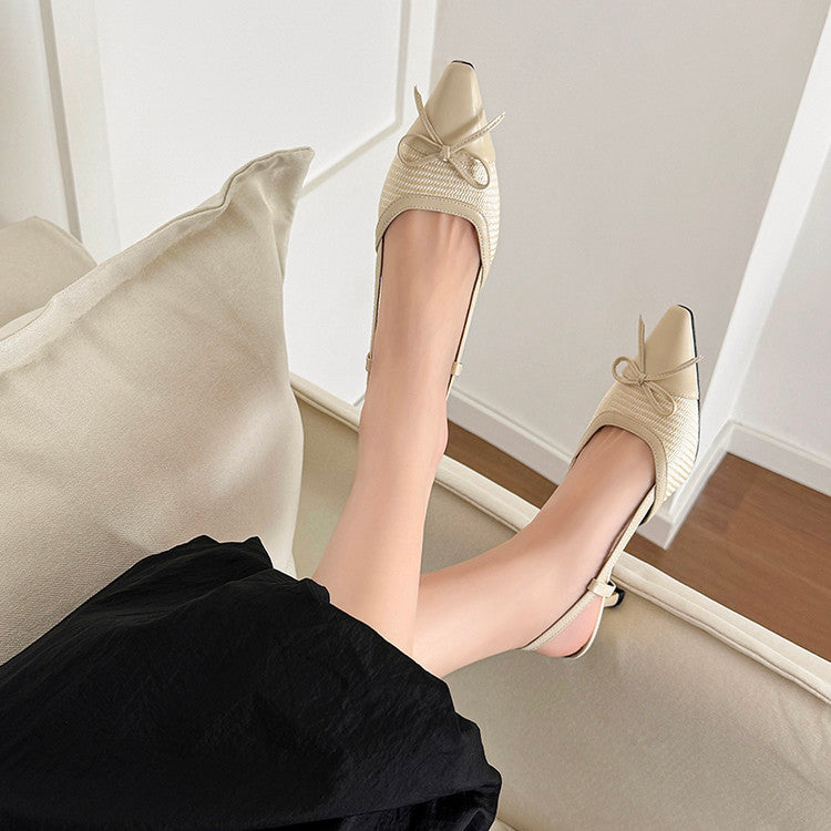 Karin Luna In Stock Spot Goods Braided Style Elegant Thin Heel Pointed Toe Closed-Toe Sandals