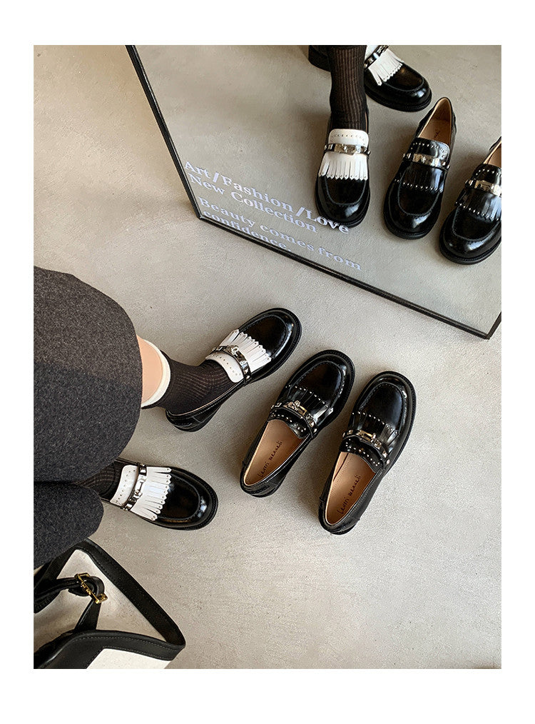 Karin Luna Casual Shoes Series~ Spot Goods Spot Goods Hot-selling Tassel Element Small Gold Buckle Single Shoes