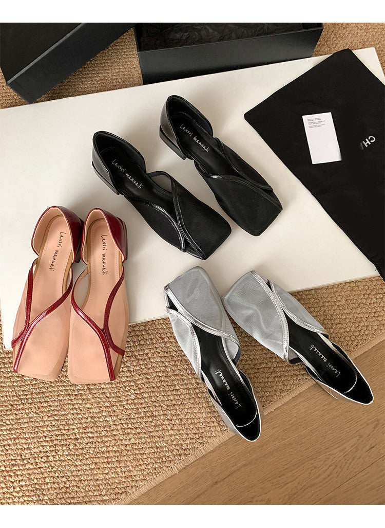 Karin Luna In Stock Spot Goods  Square Toe Mesh Sandals
