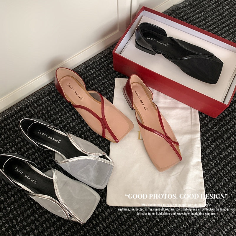 Karin Luna In Stock Spot Goods  Square Toe Mesh Sandals