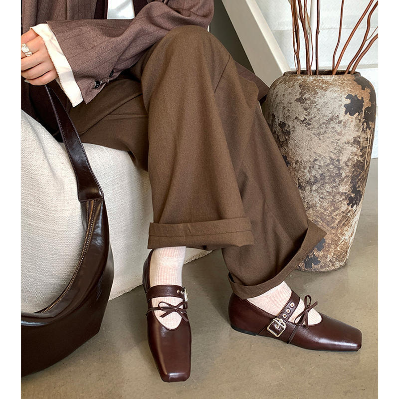 Karin Luna In Stock Spot Goods  Square Toe Internal Height Increase Detachable Bowknot