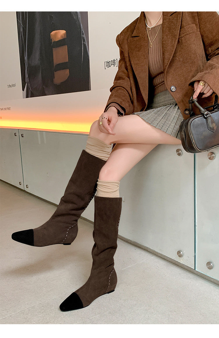 Karin Luna Color Block Inner Height Increase Mid-Calf Boots