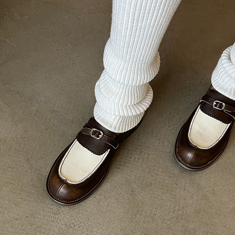 Karin Luna Casual Shoes Series~  In stock Classic color-blocking British style deep-mouth single shoes
