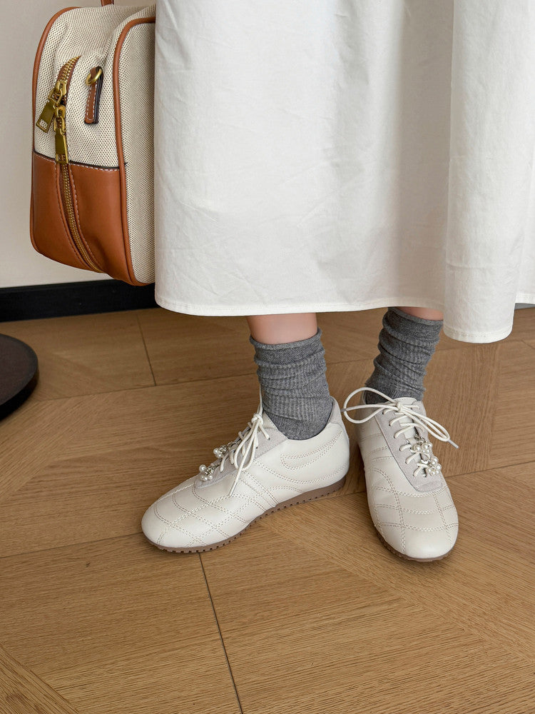 Karin Luna Casual Shoes Series~  In stock Xiaohongshu Hot-Selling Lace-Up Thick-Soled Deep Mouth Single Shoes