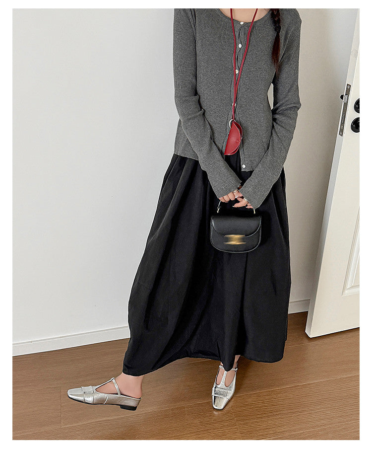 Karin Luna In Stock Spot Goods  t Square-Toed Full Leather Basic Slippers