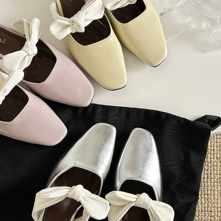Karin Luna In Stock In Stock  Fluffy feel Bowknot Closed-Toe Slippers