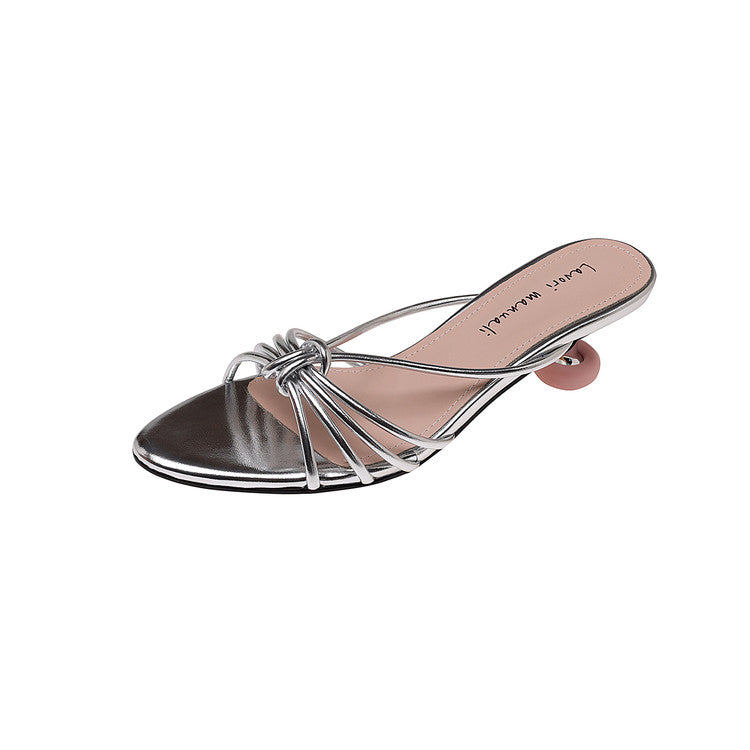 Karin Luna In Stock In Stock  In Stock Round Toe Cross Hollow Round Toe Stiletto Slippers
