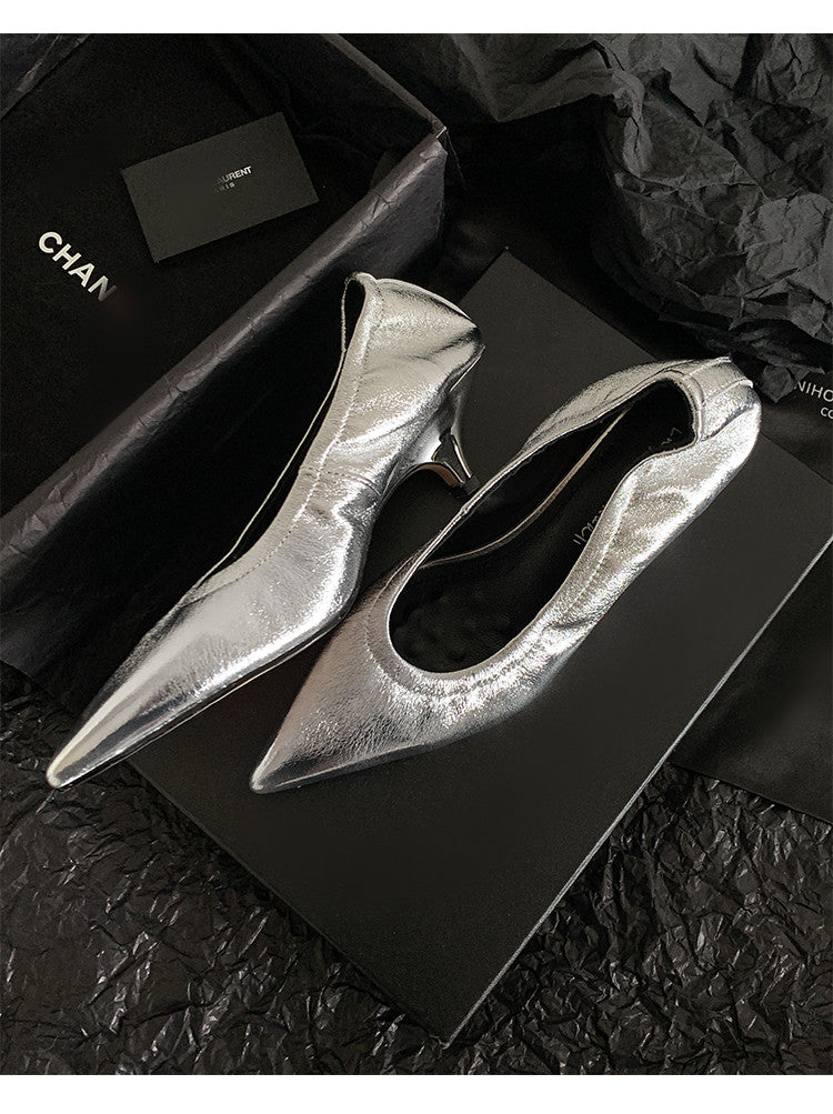 Karin Luna In Stock Spot Goods    Vintage Classic Style Shallow Mouth Single Shoes