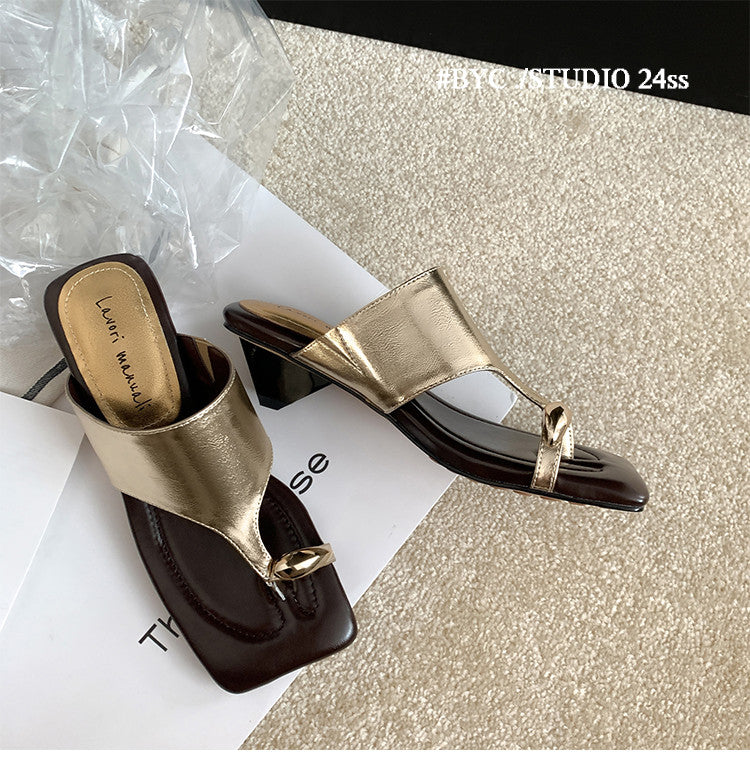 Karin Luna In Stock  Spot Goods   Casual Style Square Toe Slip-On Super Comfortable Slippers