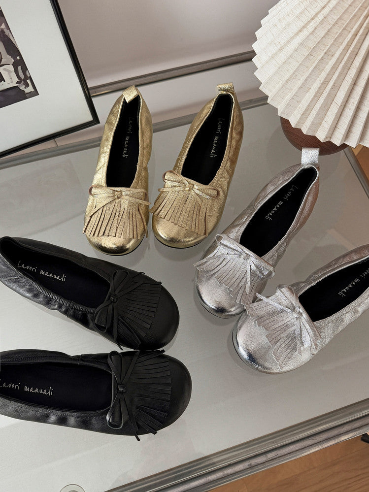 Karin Luna In Stock Spot Goods   Tassel Round Toe Hidden Wedge Mary Jane Shoes