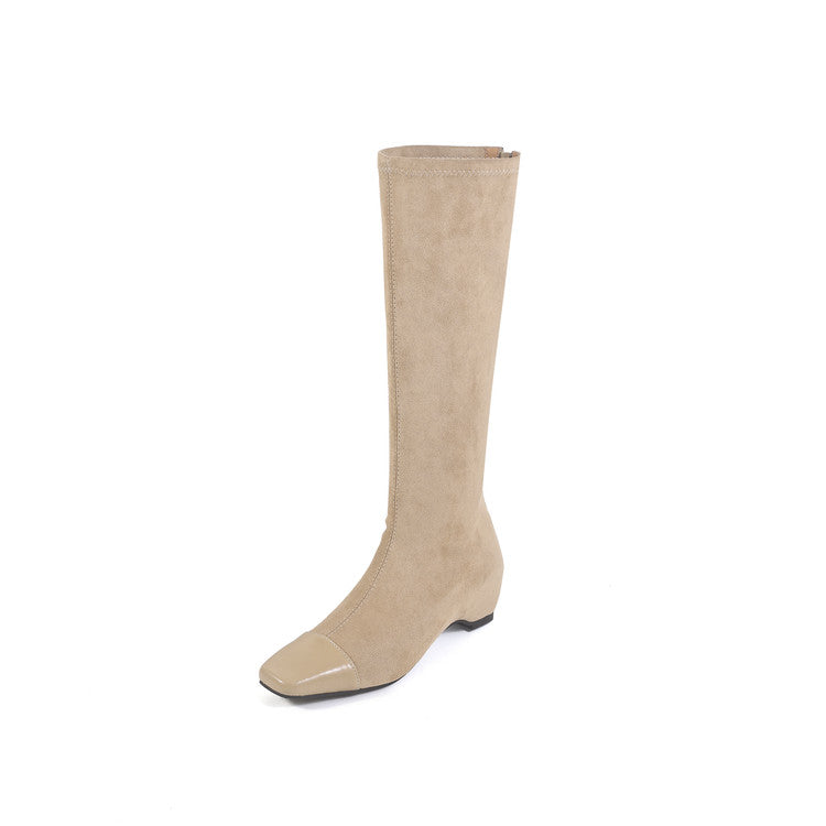 Karin Luna In Stock In Stock Patchwork Long Boots Elegant Versatile