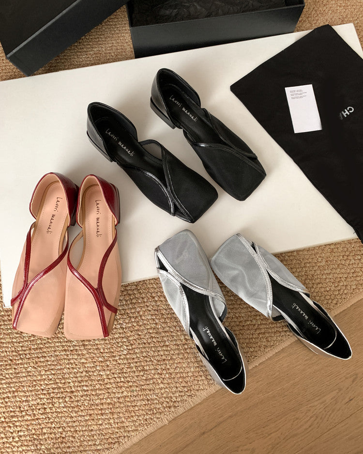 Karin Luna In Stock Spot Goods  Square Toe Mesh Sandals
