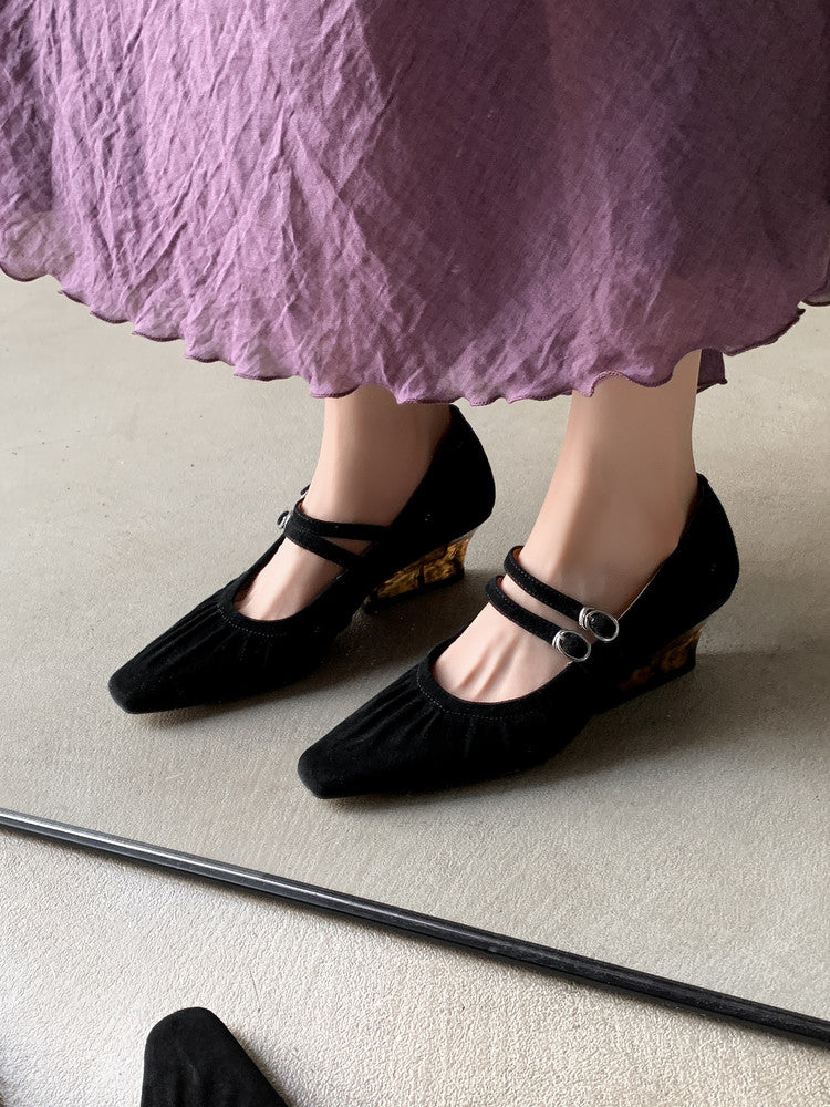 Karin Luna Full Leather Inside and Out Popular Element Amber Heel Elegant French Style Single Shoes