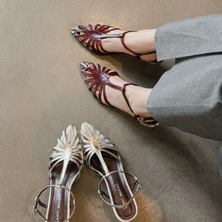 Karin Luna In Stock Spot Goods Open-toe French Style Metal Heel Sandals