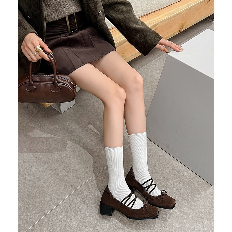 Karin Luna Hot Item Hot Item Xiaohongshu Hot Item  Comes with Bowknot Mary Jane Flats