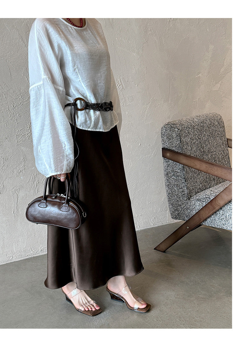 Karin Luna Hot-Selling Amber Element~Spot Goods Spot Goods Transparent tpu   Minimalist Square-Toed One-Strap Slippers