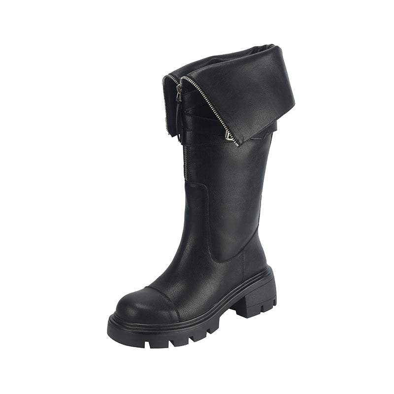 Karin Luna In Stock In-stock Foldable Niche Thick-soled Knight Boots