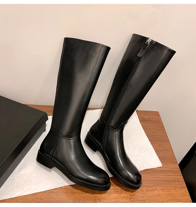Karin Luna In Stock In-stock Basic Classic Timeless Round Toe Casual Riding Boots