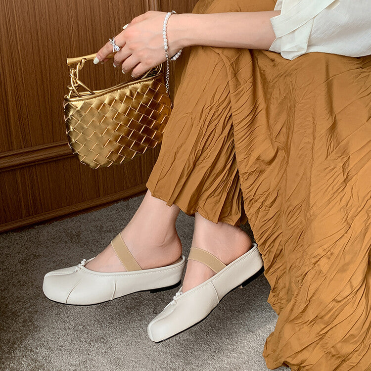 Karin Luna Classic Split-Toe Shoes  Explosive Pattern One-Strap Mary Jane Height-Increasing Full Leather Closed-Toe Slippers