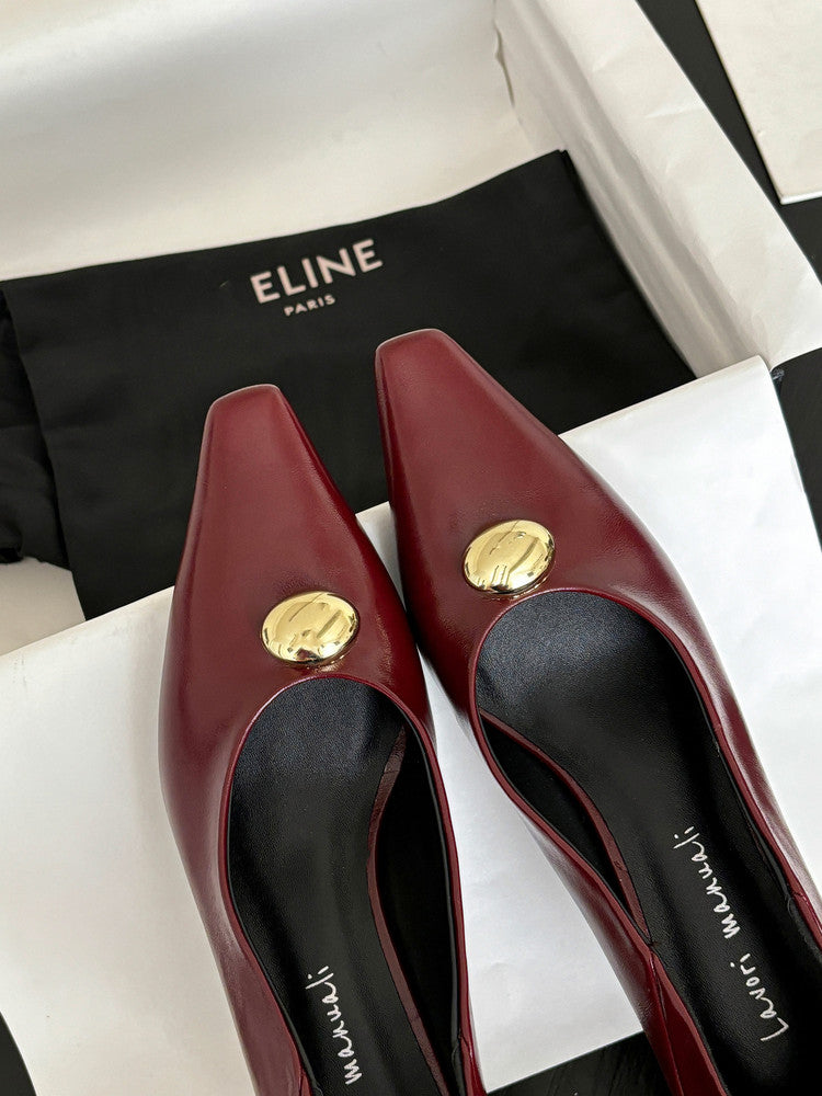 Karin Luna In Stock In Stock ~Basic Versatile French Style Small Square Toe Shallow Mouth Single Shoes
