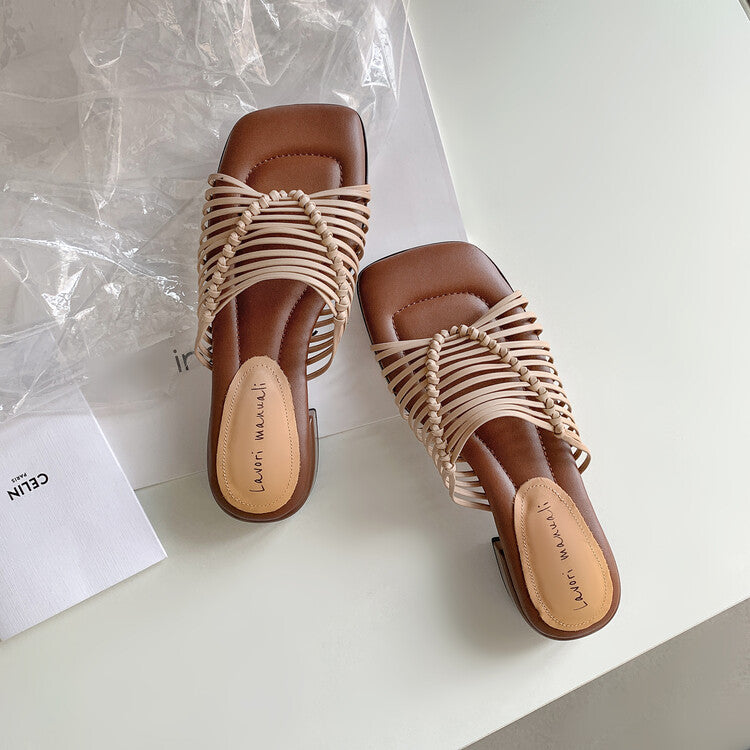 Karin Luna In Stock Spot Goods  Resort Style Handwoven Flat Sole Slippers