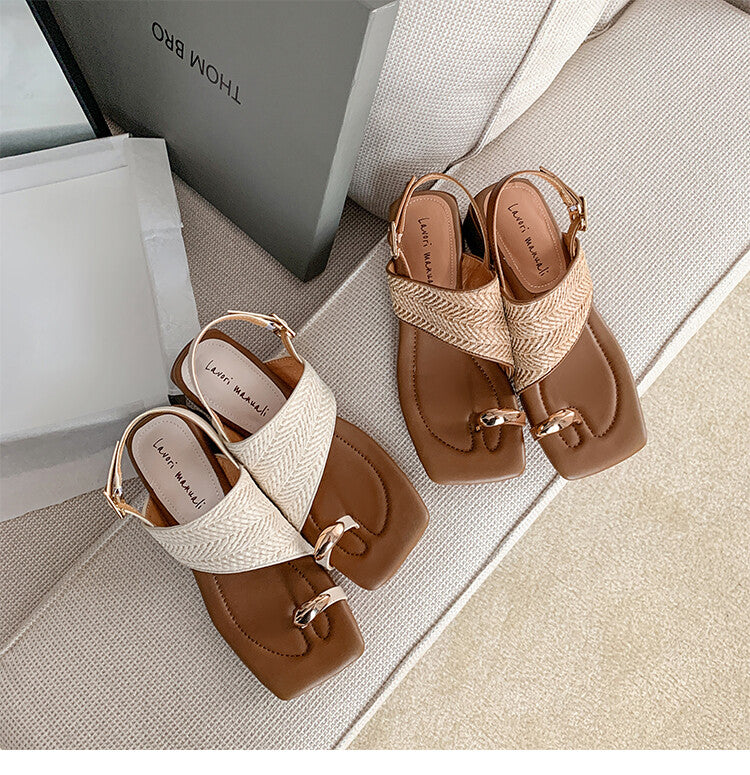 Karin Luna Hot Item Hot Item Spot Goods Featured Bestsellers Holiday Style Woven Sofa Sandals