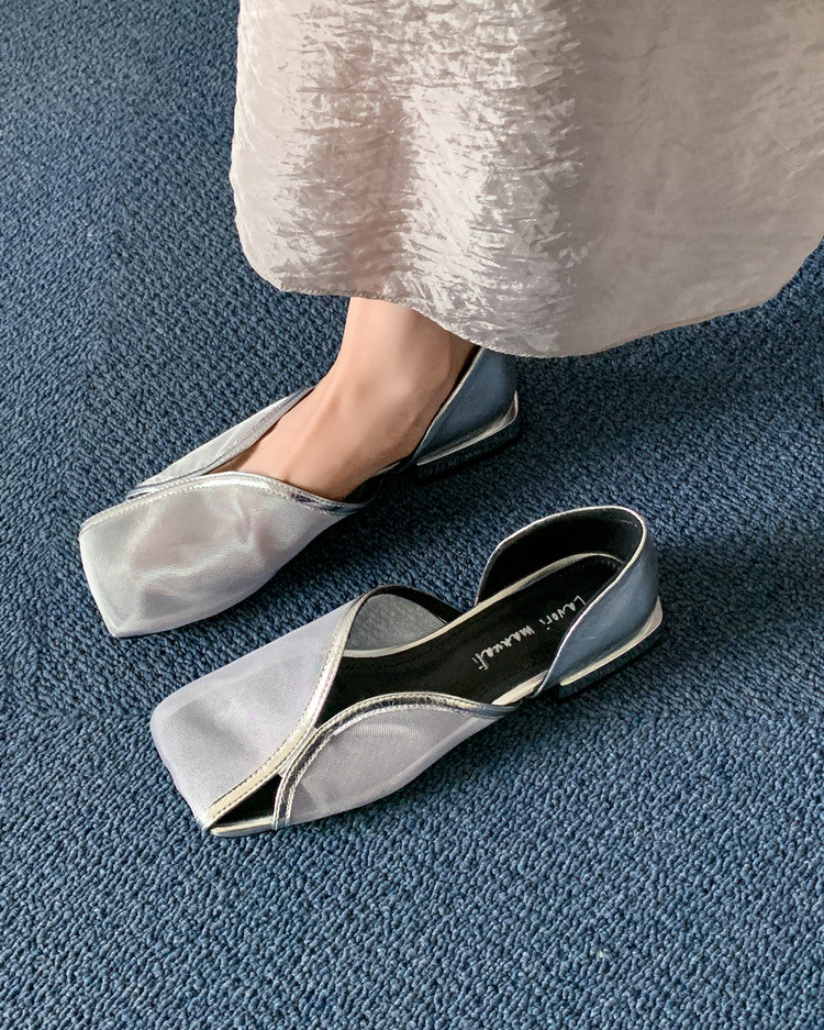 Karin Luna In Stock Spot Goods  Square Toe Mesh Sandals