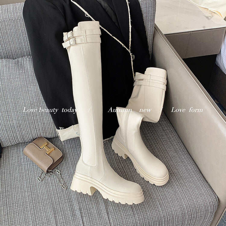 Karin Luna In Stock is the Way to Go！ Basic Thick-Soled Over-the-Knee Boots Super Soft Sheepskin Classic