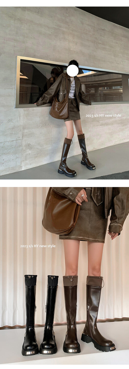 Karin Luna High Volume Bestseller  Comes with data plan included Front Metal Patch Drawstring design Full Cowhide Long Boots