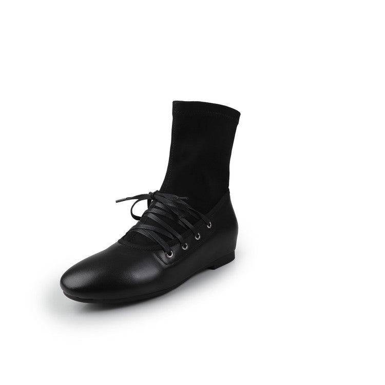 Karin Luna Round Toe Internal Height Increase Lace-up Ankle Boots